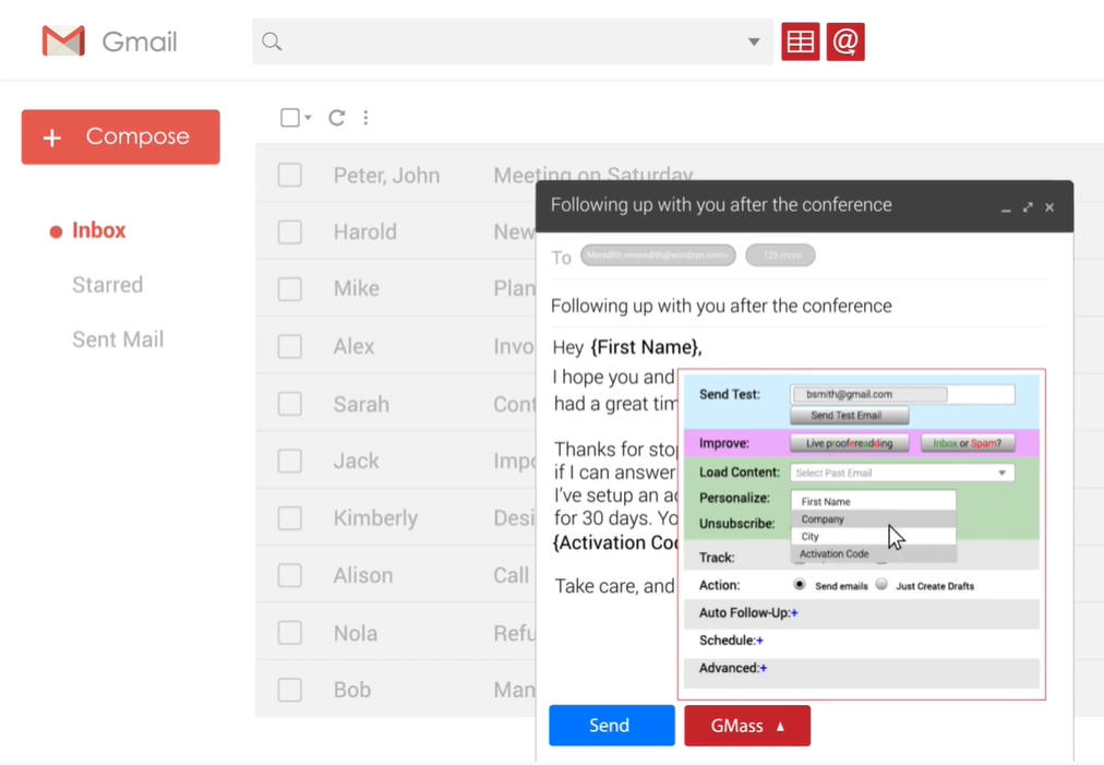 GMass screenshot - 10 migliori soluzioni per il monitoraggio delle email recensite nel 2026
