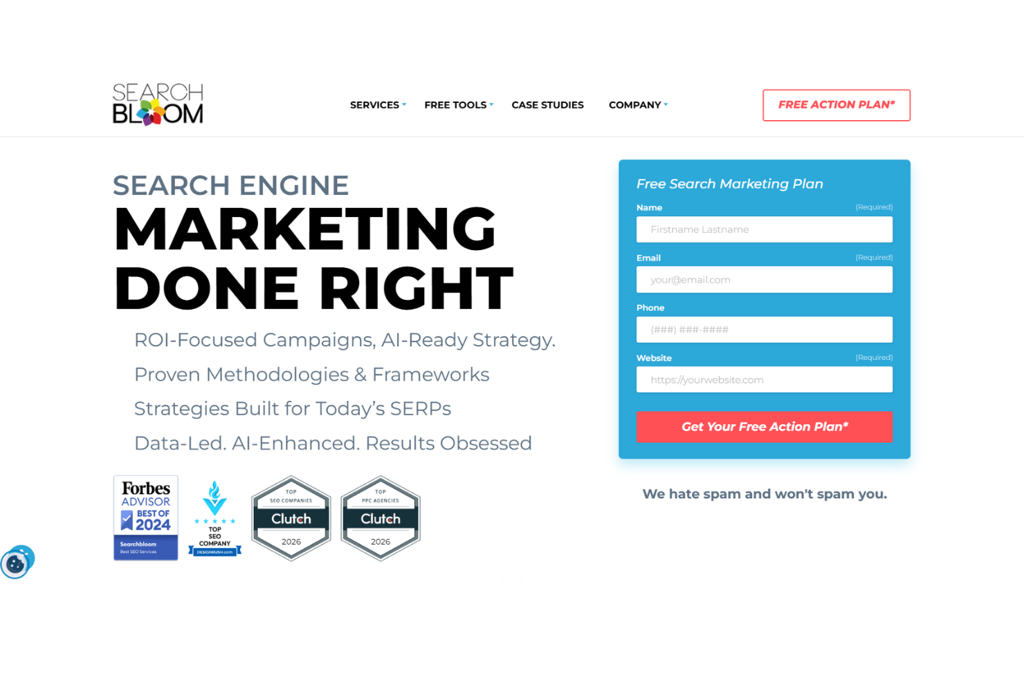 Searchbloom screenshot - 10 Migliori Agenzie SEO Recensite nel 2026