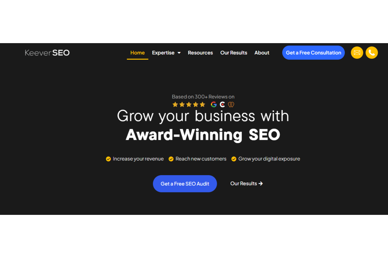 Keever SEO screenshot - 10 Migliori Agenzie SEO Recensite nel 2026