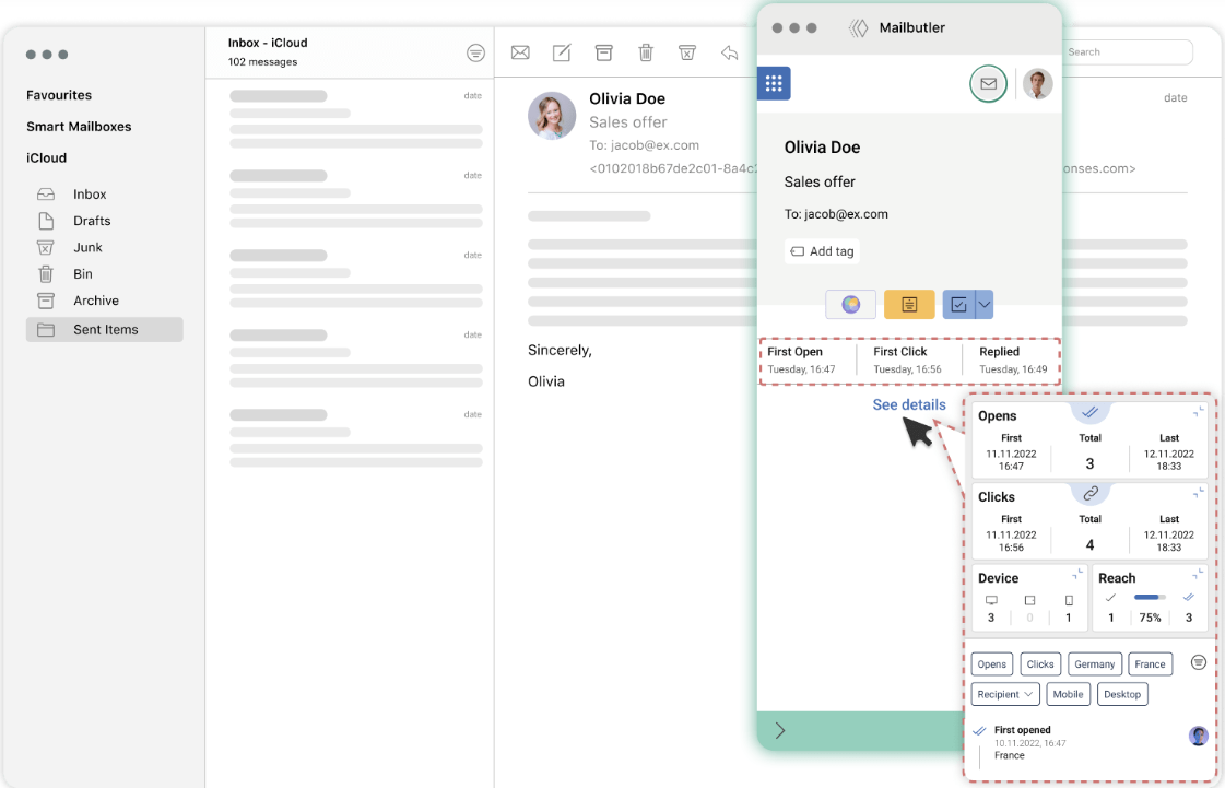 Mailbutler screenshot - 10 mejores software de seguimiento de correos electrónicos analizados en 2026