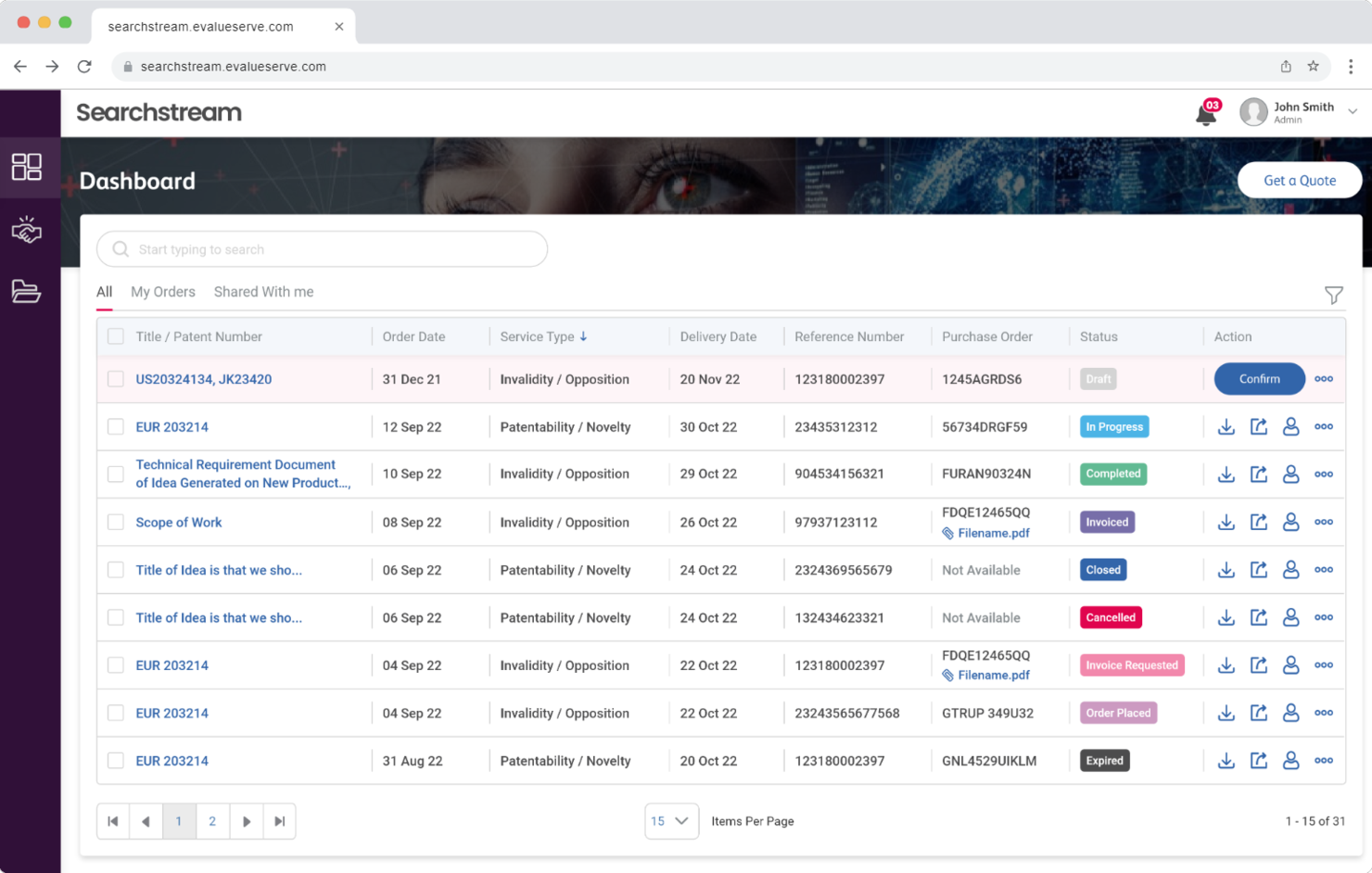 Evalueserve screenshot - 10 Mejores Herramientas de Inteligencia Competitiva Analizadas en 2026