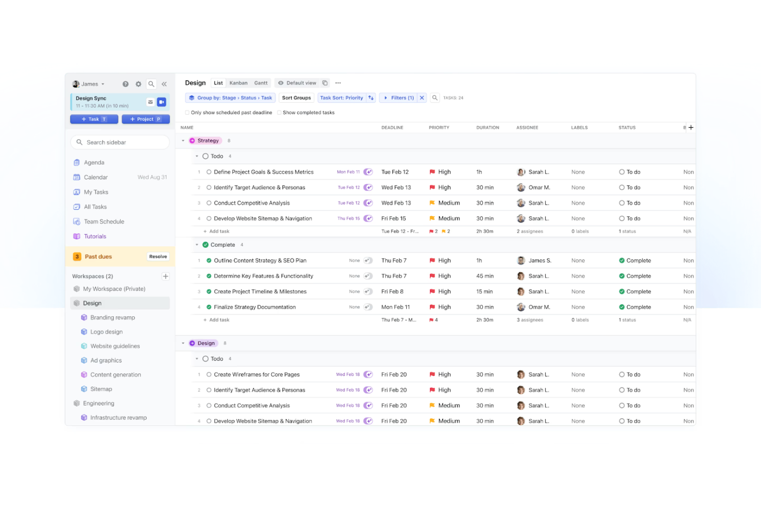 Motion screenshot - 10 mejores alternativas a ClickUp analizadas en 2026