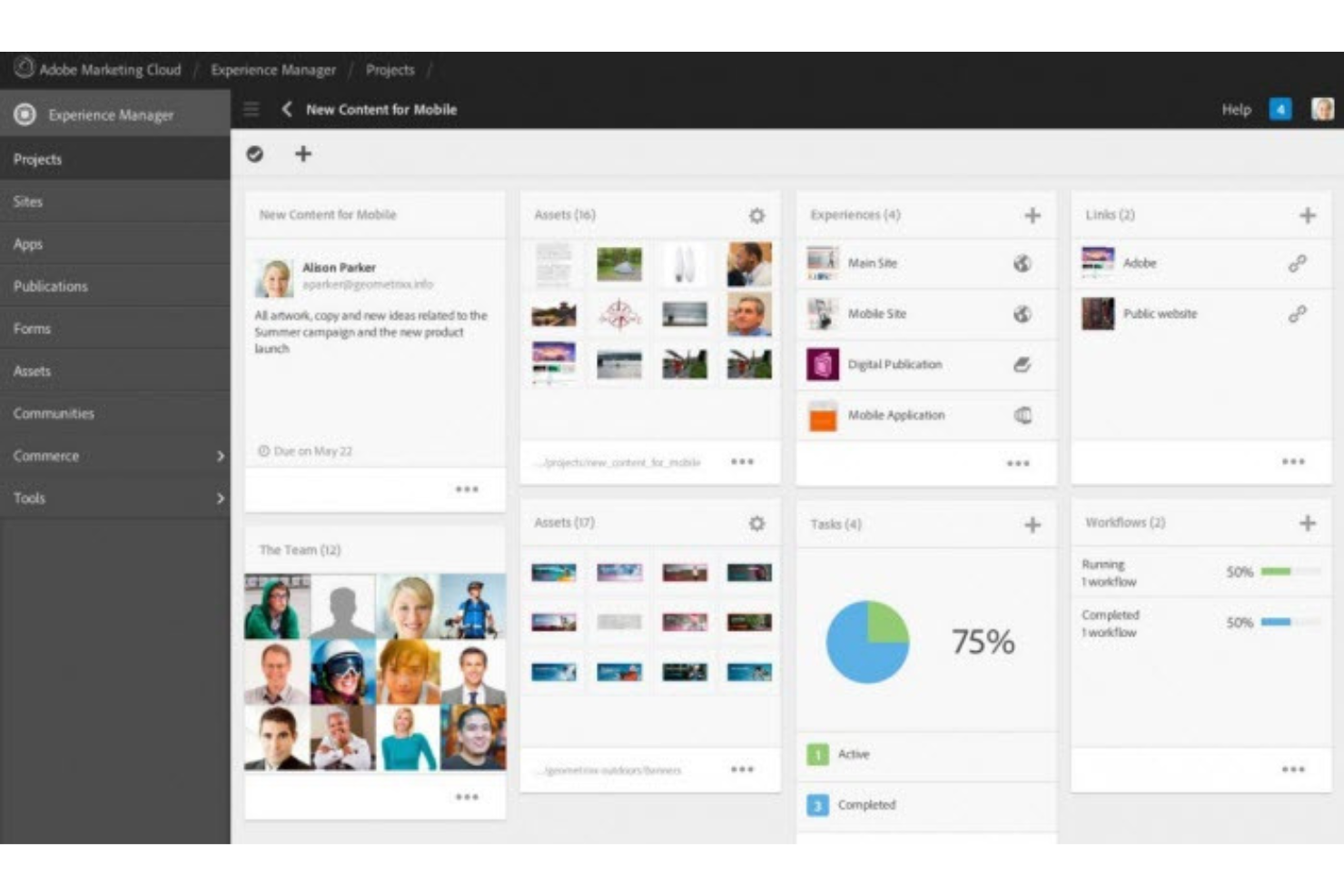 Adobe Experience Manager screenshot - 10 Migliori software di gestione dei contenuti aziendali per 2026