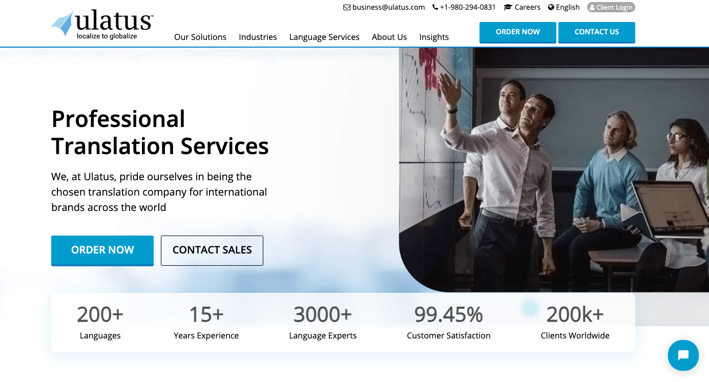 Ulatus screenshot - 10 mejores servicios de localización de sitios web reseñados en 2026