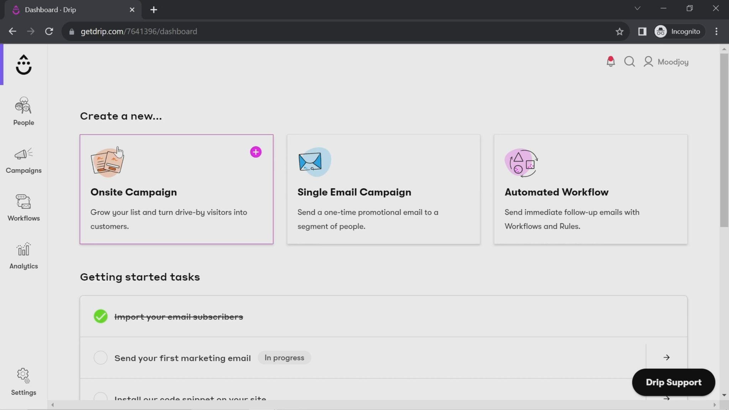 Drip screenshot - 10 Mejores Herramientas de Email Marketing para Pequeñas Empresas en 2026