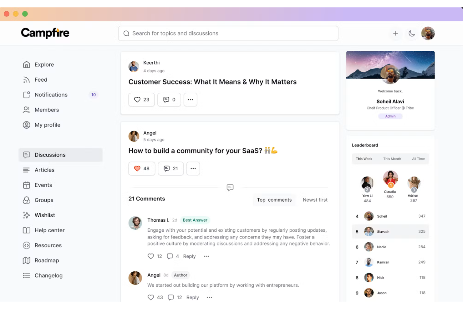 Bettermode screenshot - 10 migliori piattaforme per community clienti recensite nel 2026