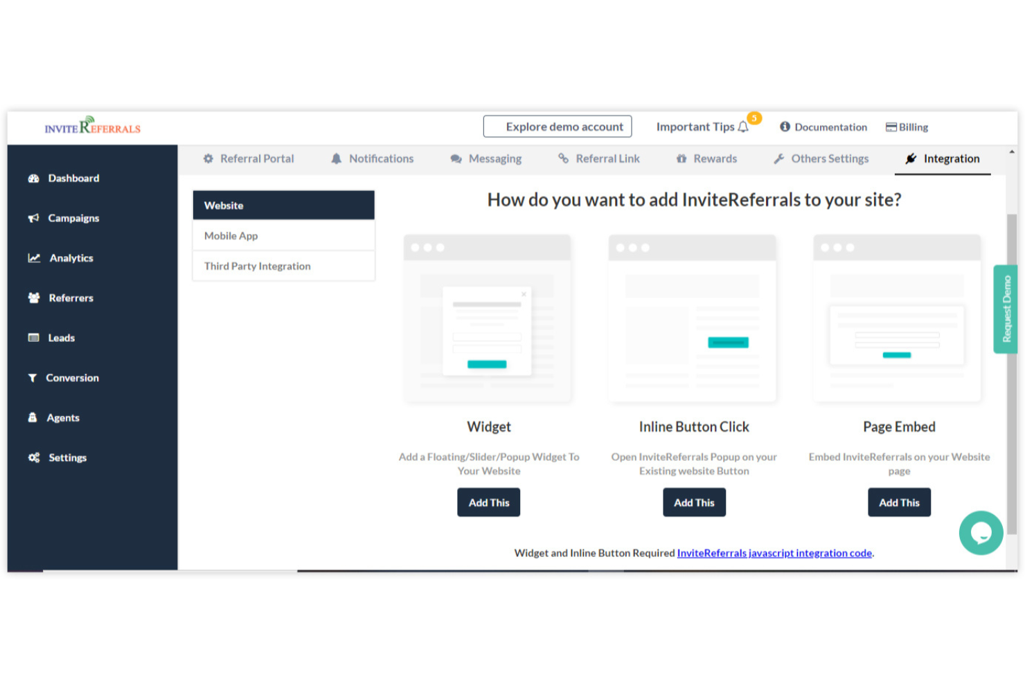 InviteReferrals screenshot - 10 Mejores Software de Marketing de Referencias Analizados en 2026
