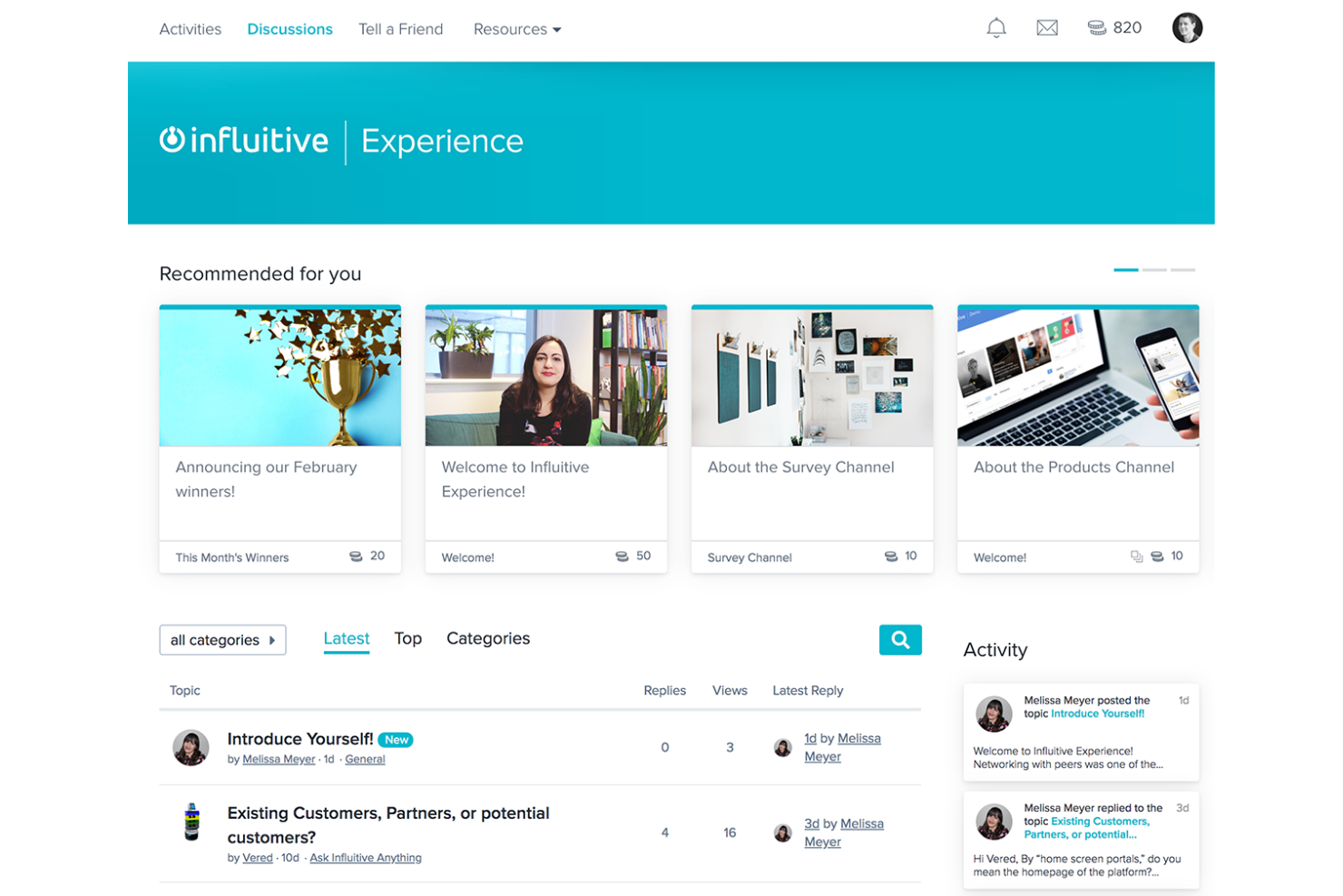 Influitive screenshot - 10 migliori piattaforme per community clienti recensite nel 2026