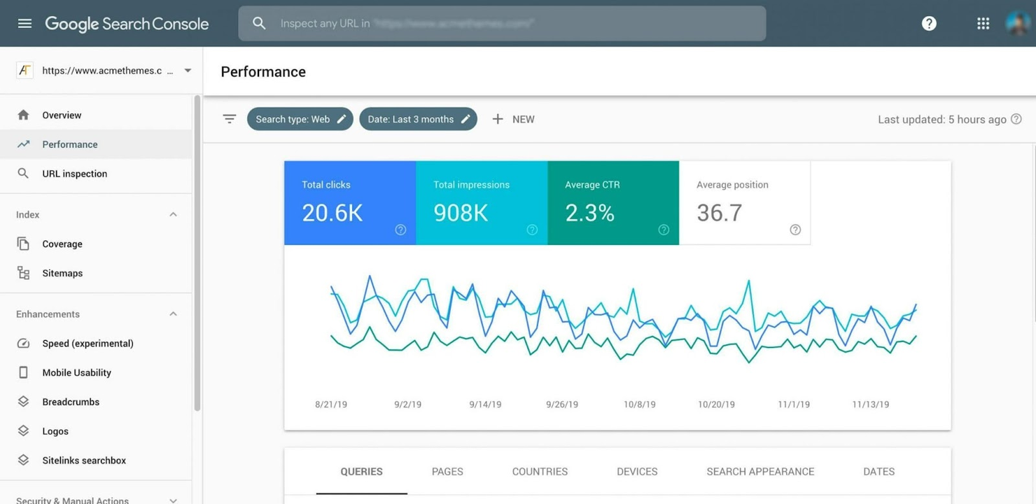 Google Search Console screenshot - 10 Migliori Strumenti SEO Gratuiti Recensiti nel 2026