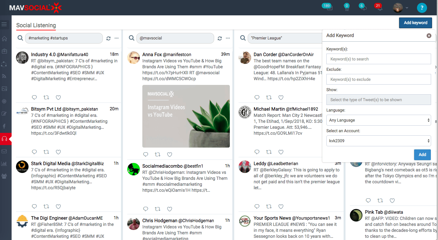 MavSocial screenshot - 10 mejores alternativas a Hootsuite analizadas en 2026