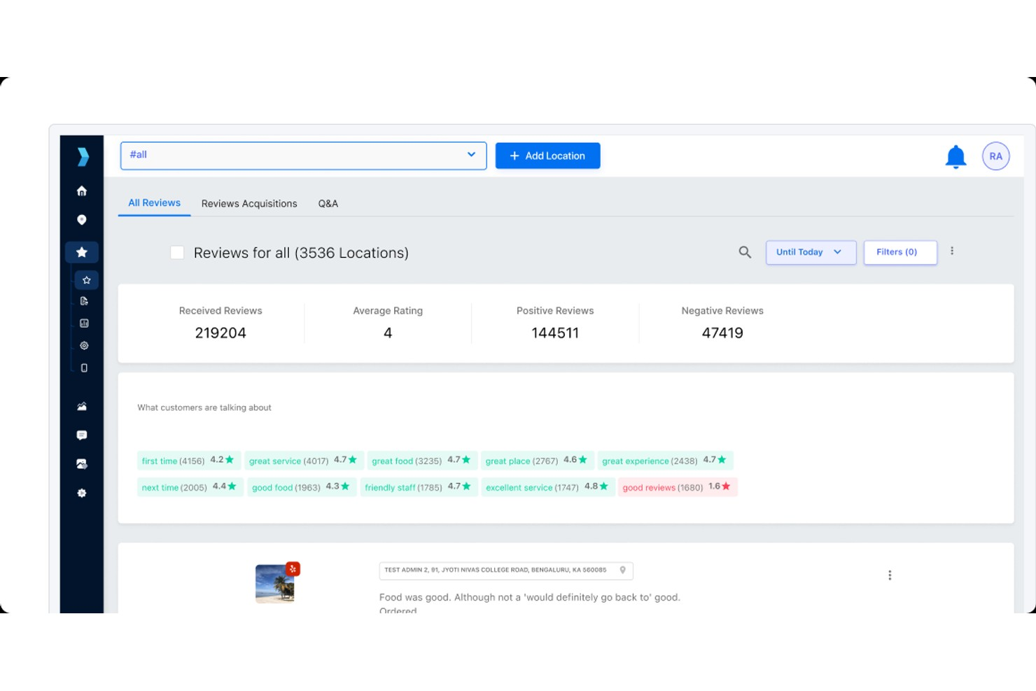 Synup screenshot - 10 migliori soluzioni per la gestione delle recensioni recensite nel 2026