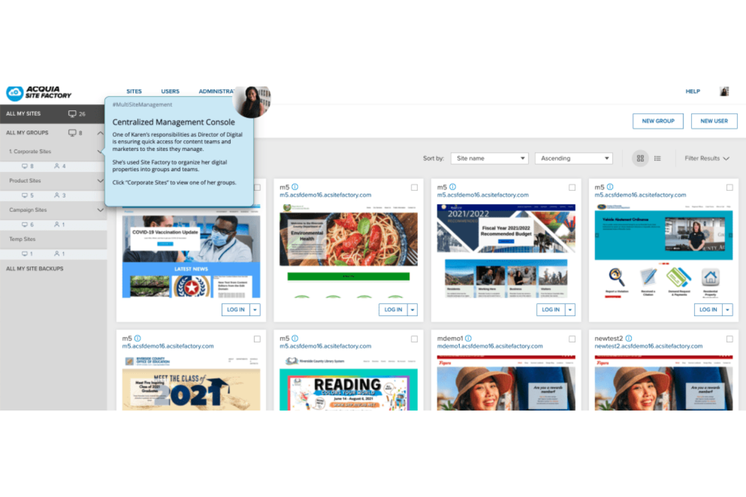 Acquia screenshot - Las 10 mejores plataformas de experiencia de contenido en 2026