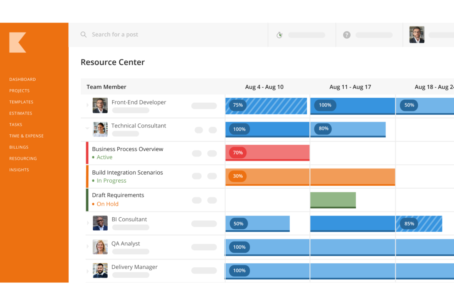 Kantata screenshot - 10 Migliori Software di Gestione Progetti di Marketing per 2026