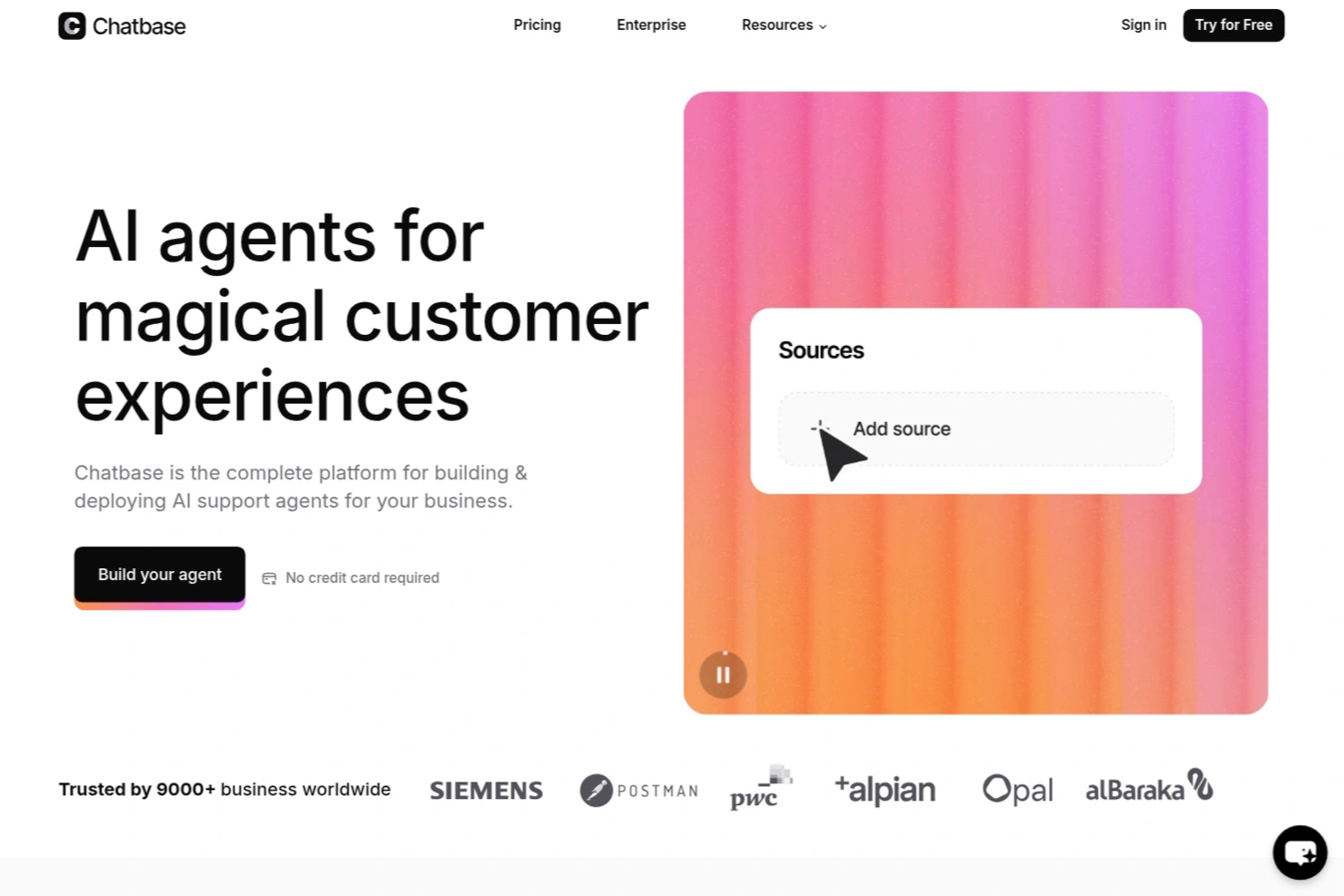 Chatbase screenshot - 2 migliori strumenti di intelligenza artificiale per il marketing recensiti nel 2026