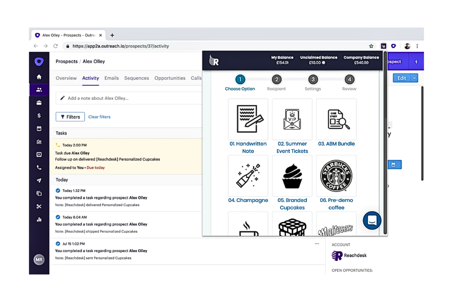 Reachdesk screenshot - 10 Mejores Software de Marketing por Correo Directo Analizados para 2026