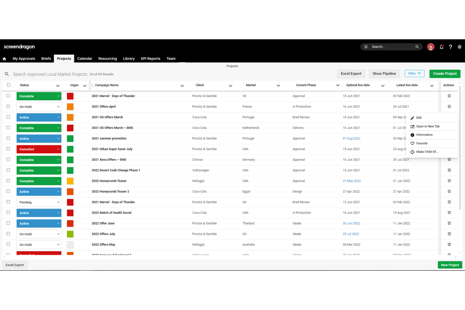 Screendragon screenshot - 10 Migliori Software di Gestione Progetti di Marketing per 2026