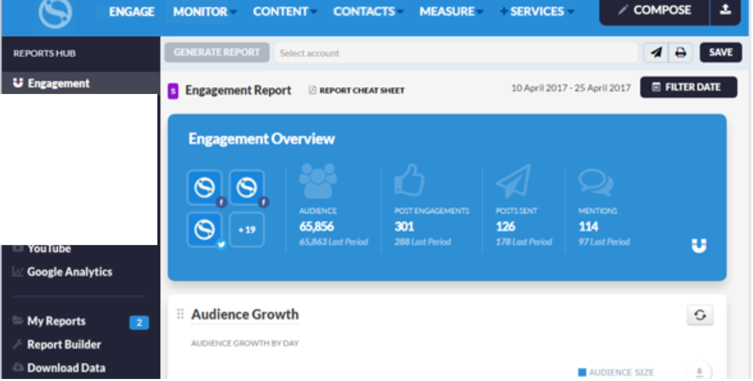 Sendible screenshot - 10 migliori software di gestione dei social media per 2026