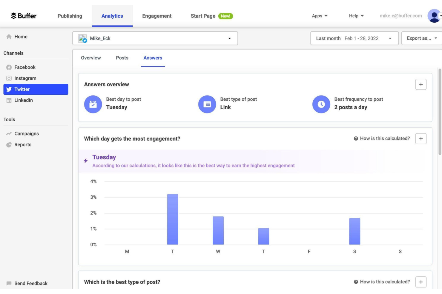Buffer screenshot - 1 Mejores Plataformas de Marketing de Contenidos Analizadas para 2026