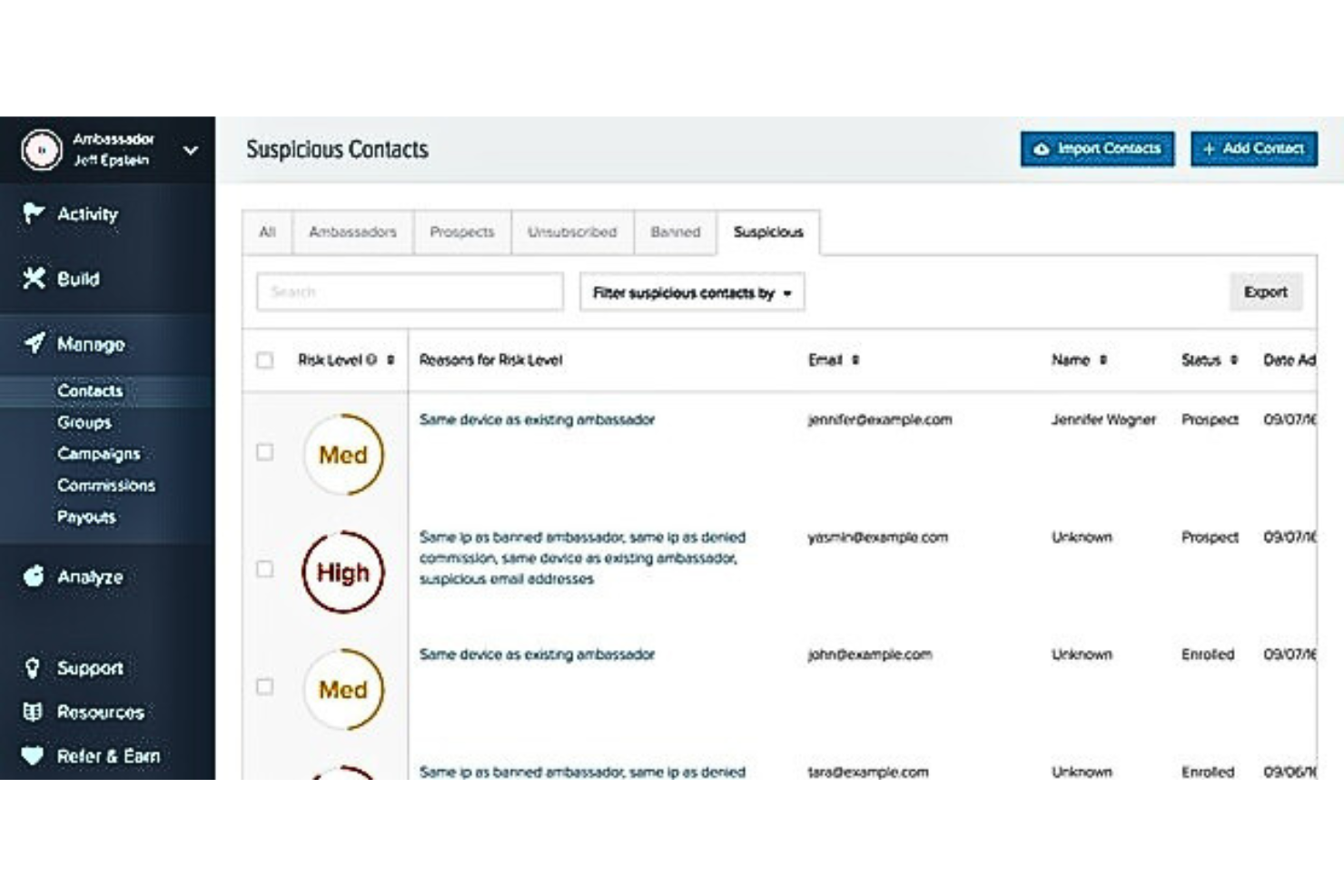 Ambassador screenshot - 10 Mejores Software de Defensa de Marca En 2026