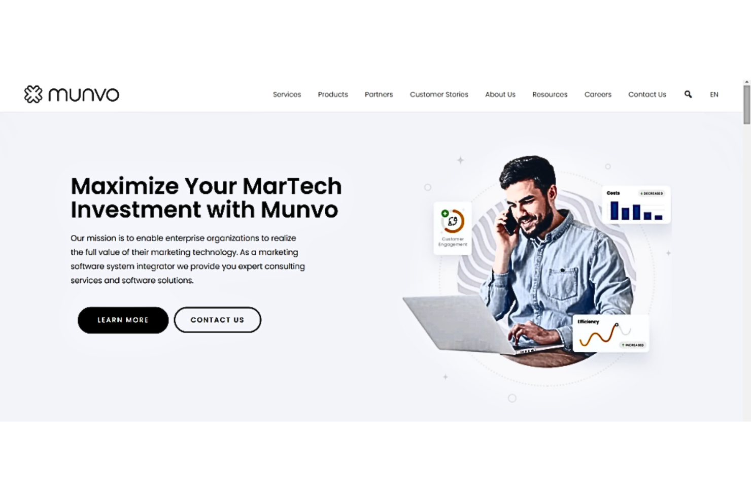 Munvo screenshot - Los 10 mejores consultores de tecnología de marketing en 2026
