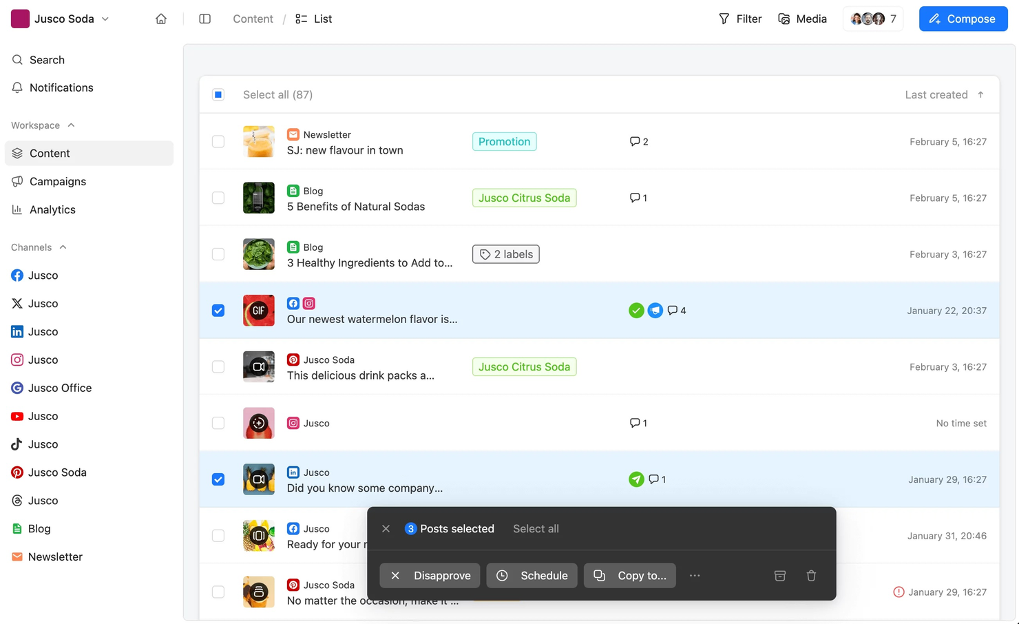 Planable screenshot - 10 migliori software di gestione dei social media per 2026