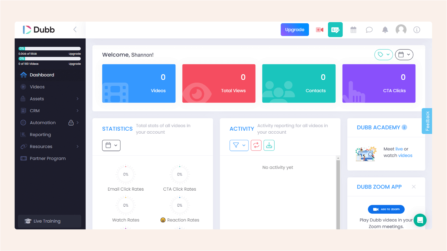 Dubb screenshot - 10 Migliori Software per Video Email Marketing per il 2026