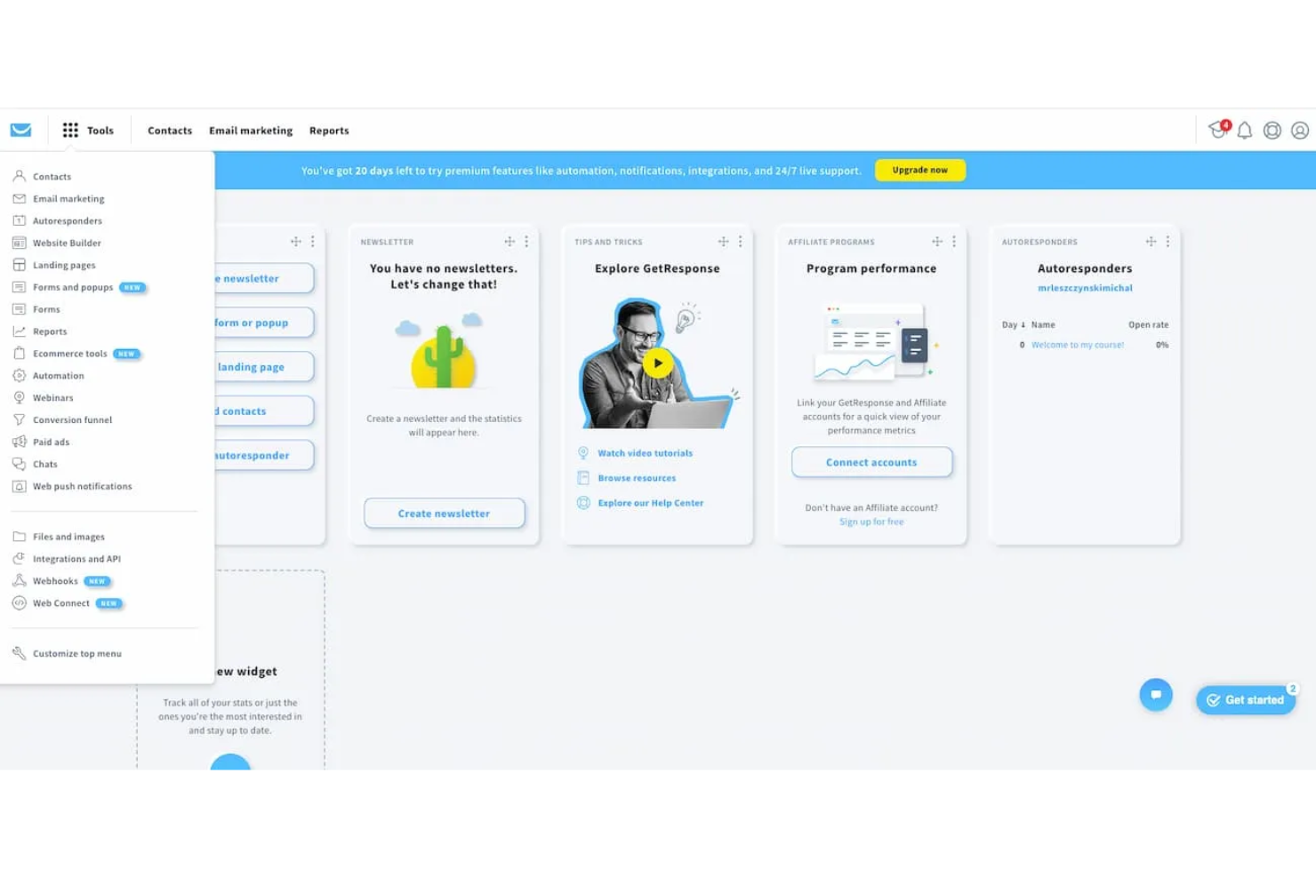 GetResponse screenshot - 10 Mejores Software de Email Marketing de Marca Blanca para 2026