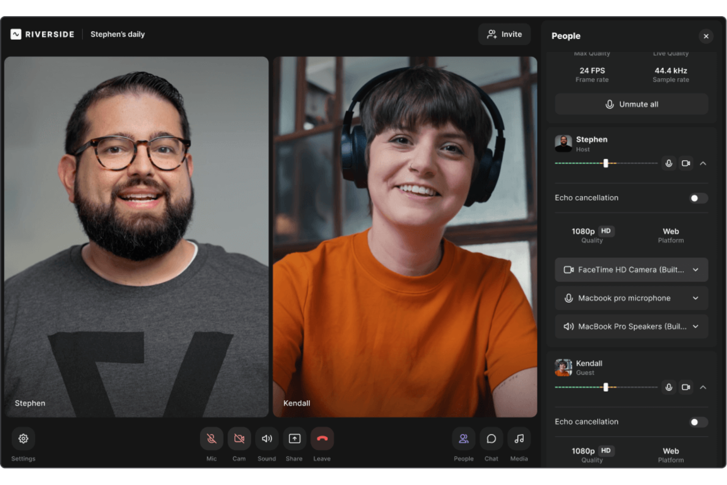 Riverside screenshot - 10 Mejores Software para Webinars Analizados en 2026