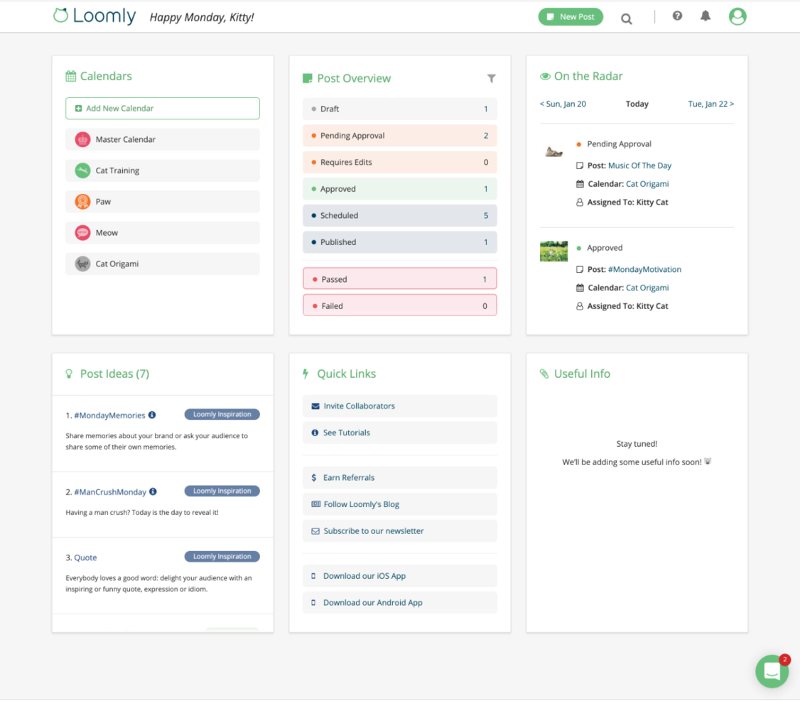 Loomly screenshot - 10 migliori software di gestione dei social media per 2026