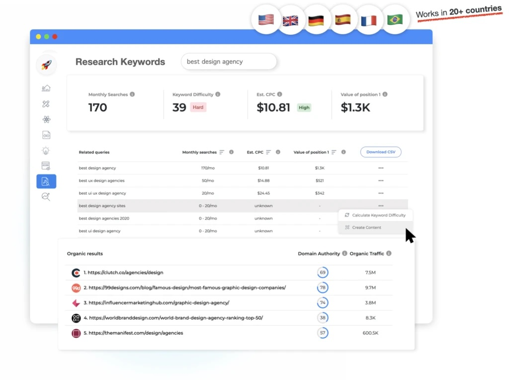 GrowthBar screenshot - 10 Migliori Strumenti SEO Per Posizionarsi sui Risultati di Ricerca Google nel 2026