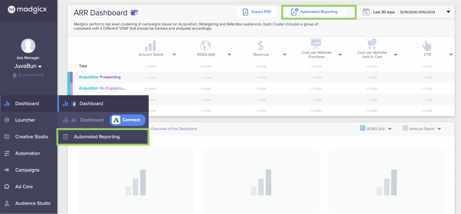 Madgicx screenshot - 10 mejores programas de remarketing para volver a captar clientes 2026