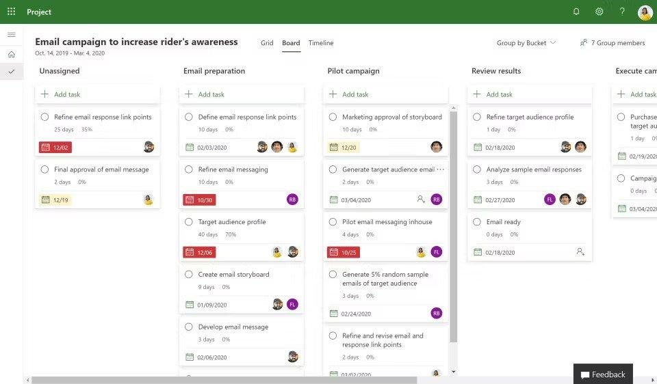Microsoft Project screenshot - 10 Mejores Programas de Calendario de Marketing Analizados para 2026