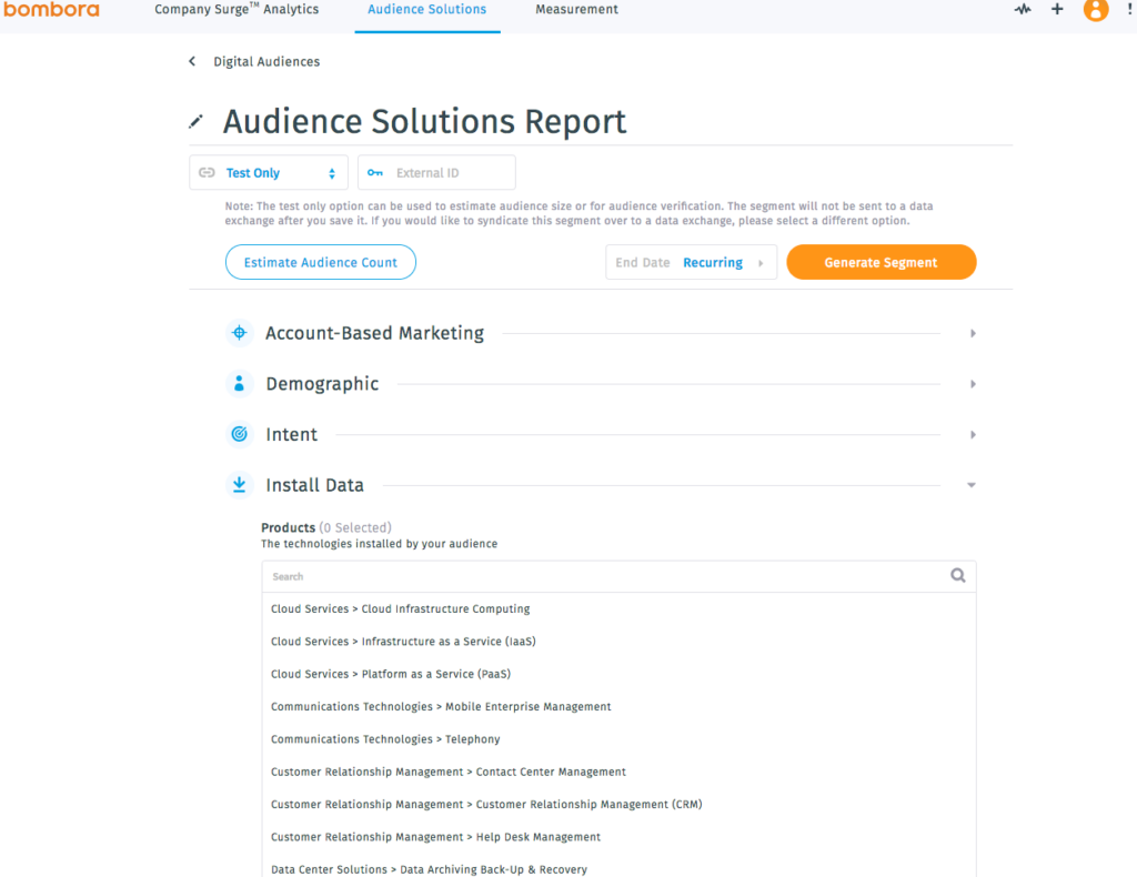 Bombora screenshot - 10 Mejores Software de Inteligencia de Cuentas de Marketing B2B (2026)