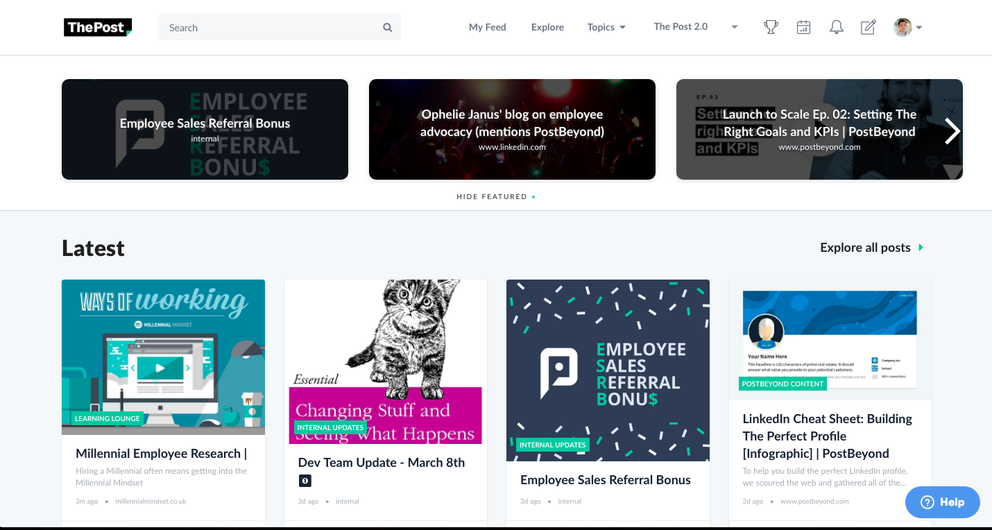 PostBeyond screenshot - 10 migliori piattaforme di advocacy dei dipendenti nel 2026
