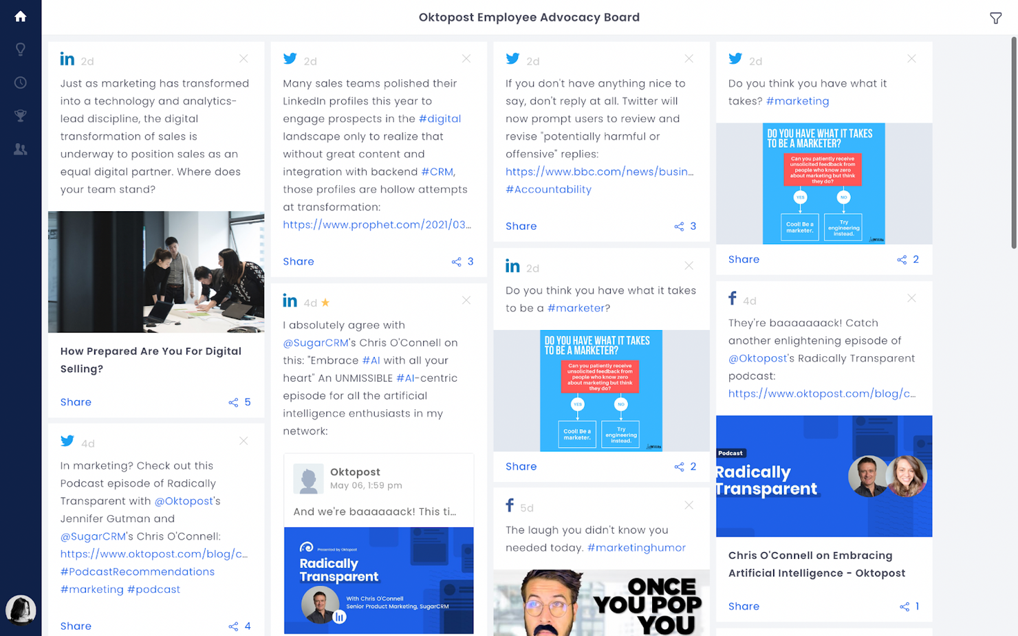 Oktopost screenshot - 10 migliori piattaforme di advocacy dei dipendenti nel 2026