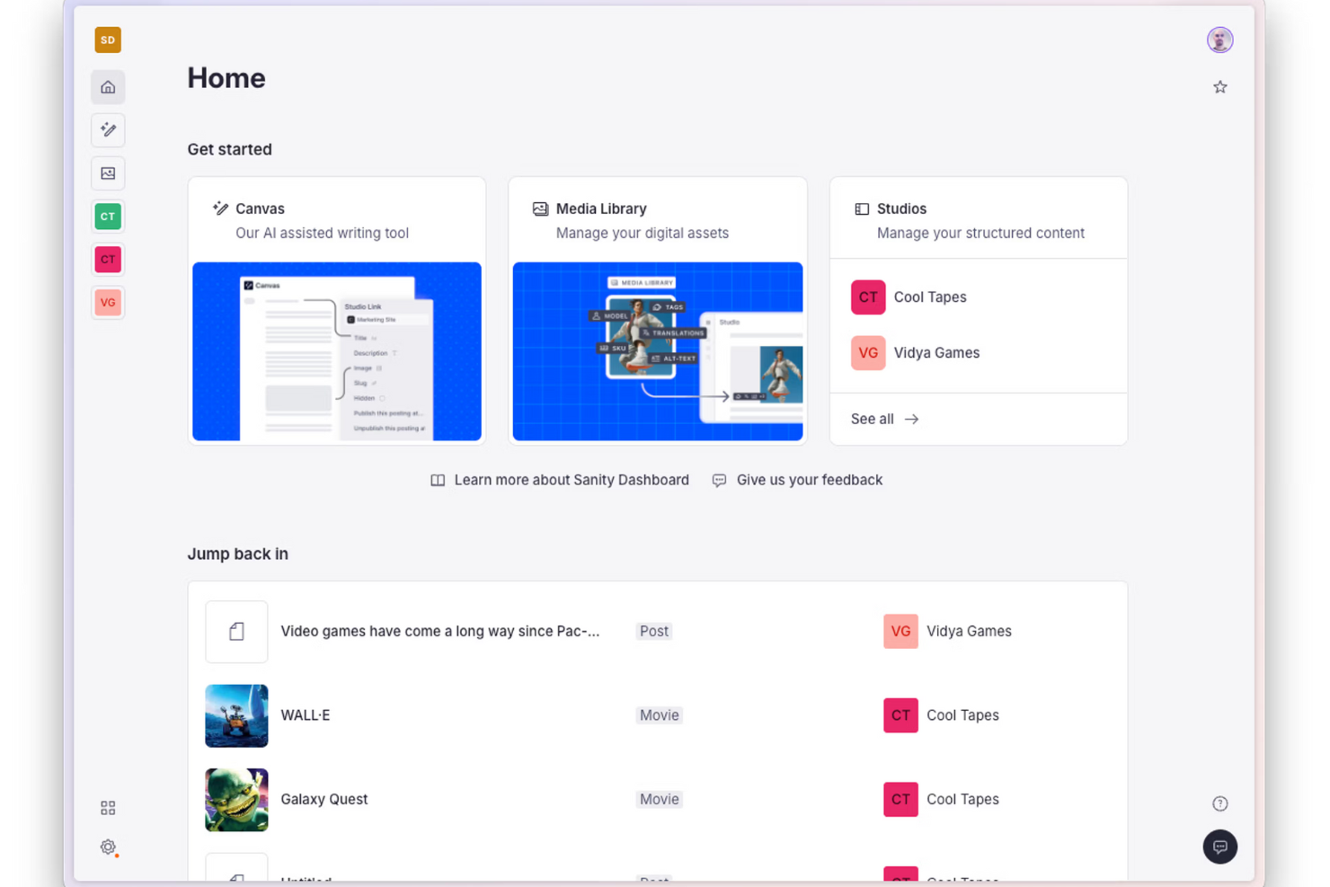 Sanity.io screenshot - 10 Migliori Software di Gestione dei Contenuti Nel 2026