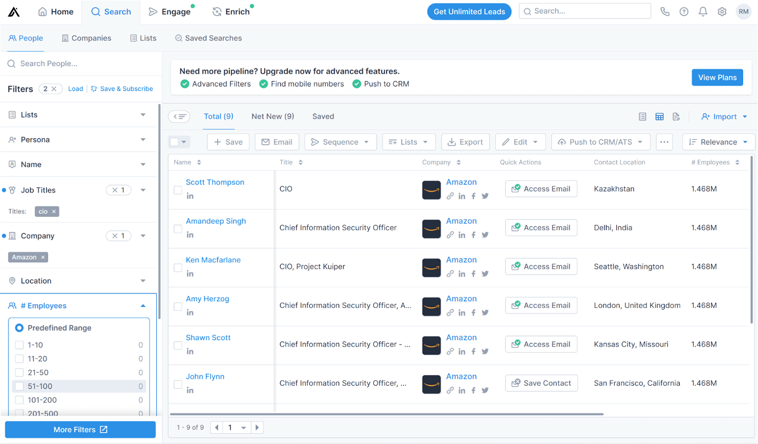 Apollo.io screenshot - 10 Mejores Software de Marketing Basado en Cuentas para 2026