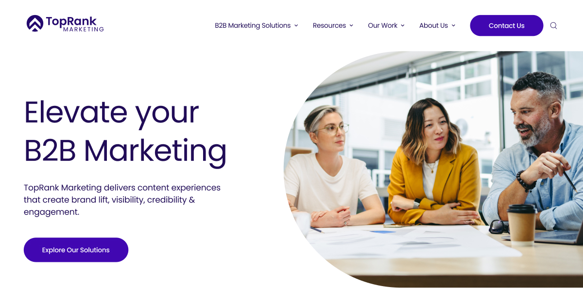 TopRank Marketing screenshot - 2 Mejores Agencias de Marketing B2B Analizadas en 2026