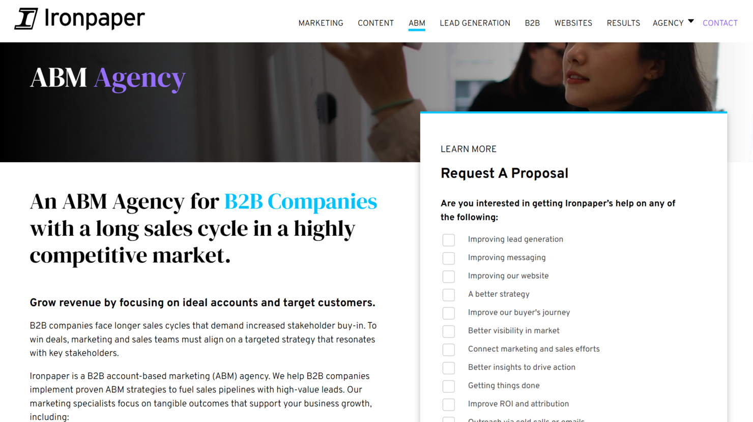 Ironpaper screenshot - Le 10 Migliori Agenzie di Marketing B2B Recensite nel 2026