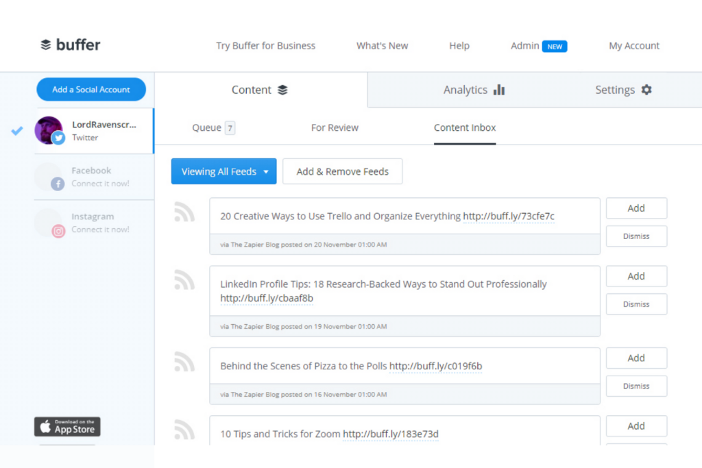 Buffer screenshot - 1 Mejores Software de Marketing en Redes Sociales Analizados para 2026