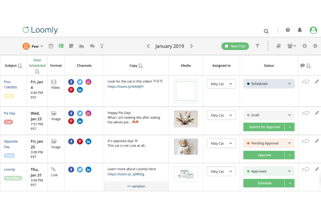 Loomly screenshot - 10 migliori soluzioni software per il marketing sui social media recensite per 2026