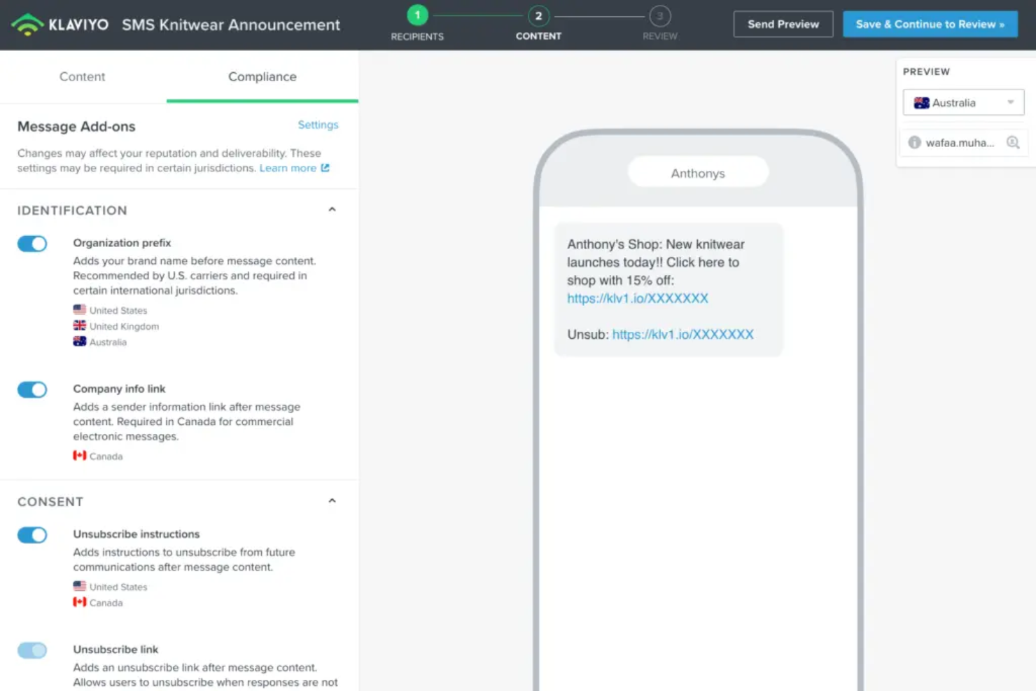 Klaviyo screenshot - 2 Mejores Software de Marketing por SMS Revisados para 2026