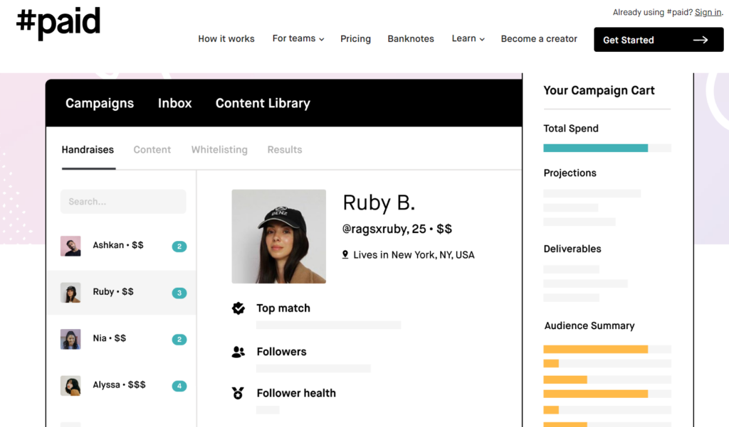 #paid screenshot - 2 Migliori software per il marketing degli influencer recensiti per 2026