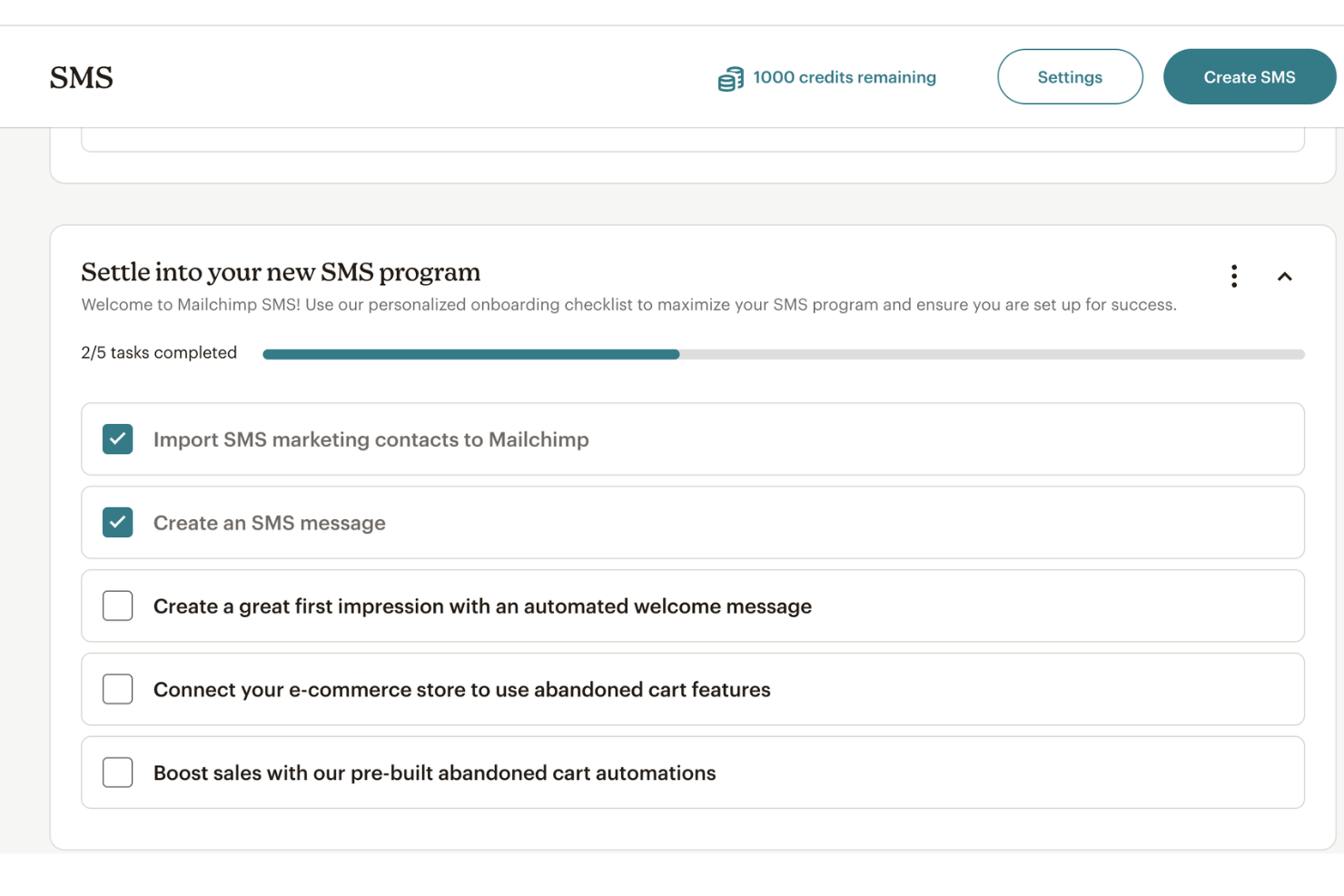 Mailchimp screenshot - 2 Mejores Software de Marketing por SMS Revisados para 2026