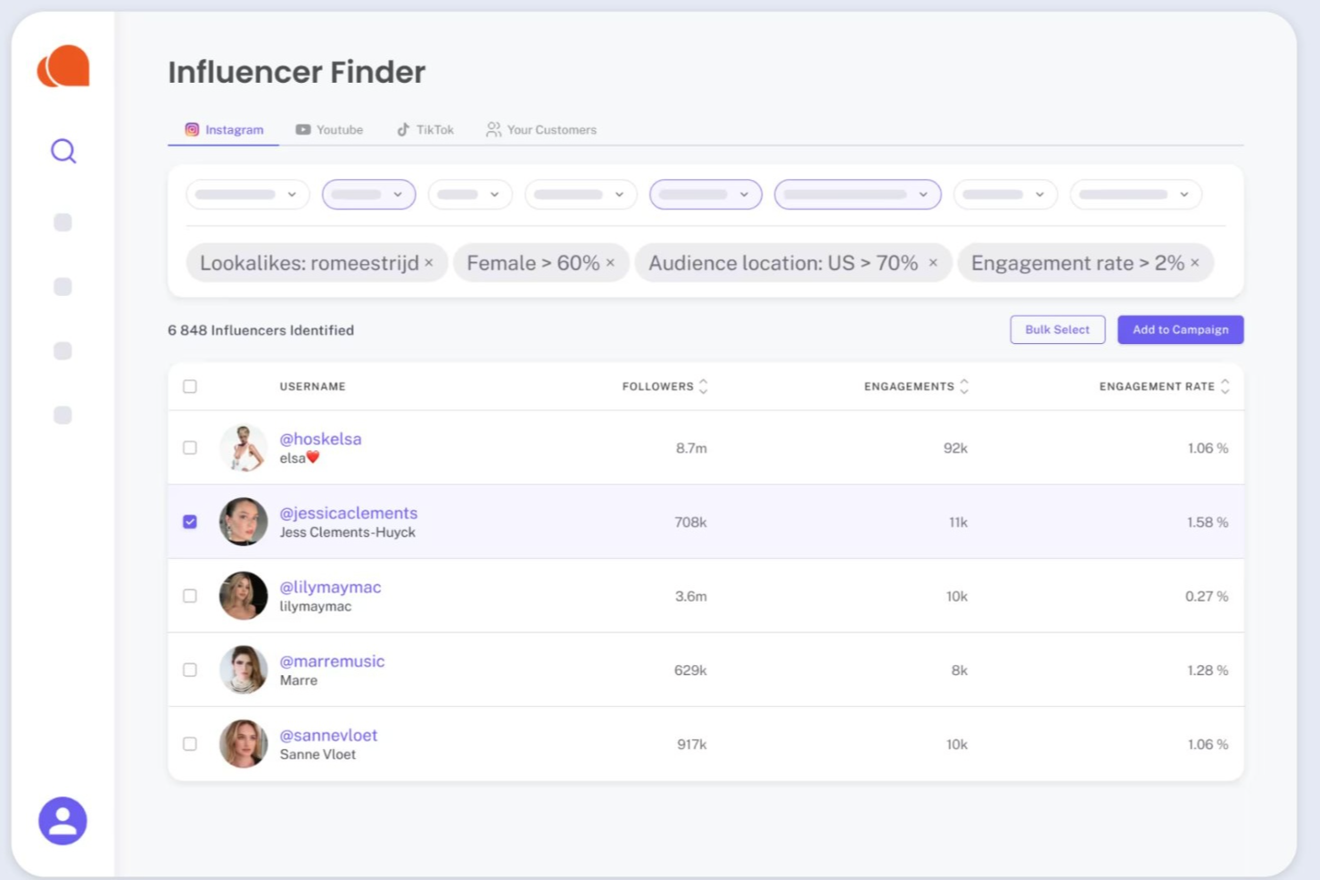 Influencer Hero screenshot - 2 Migliori software per il marketing degli influencer recensiti per 2026