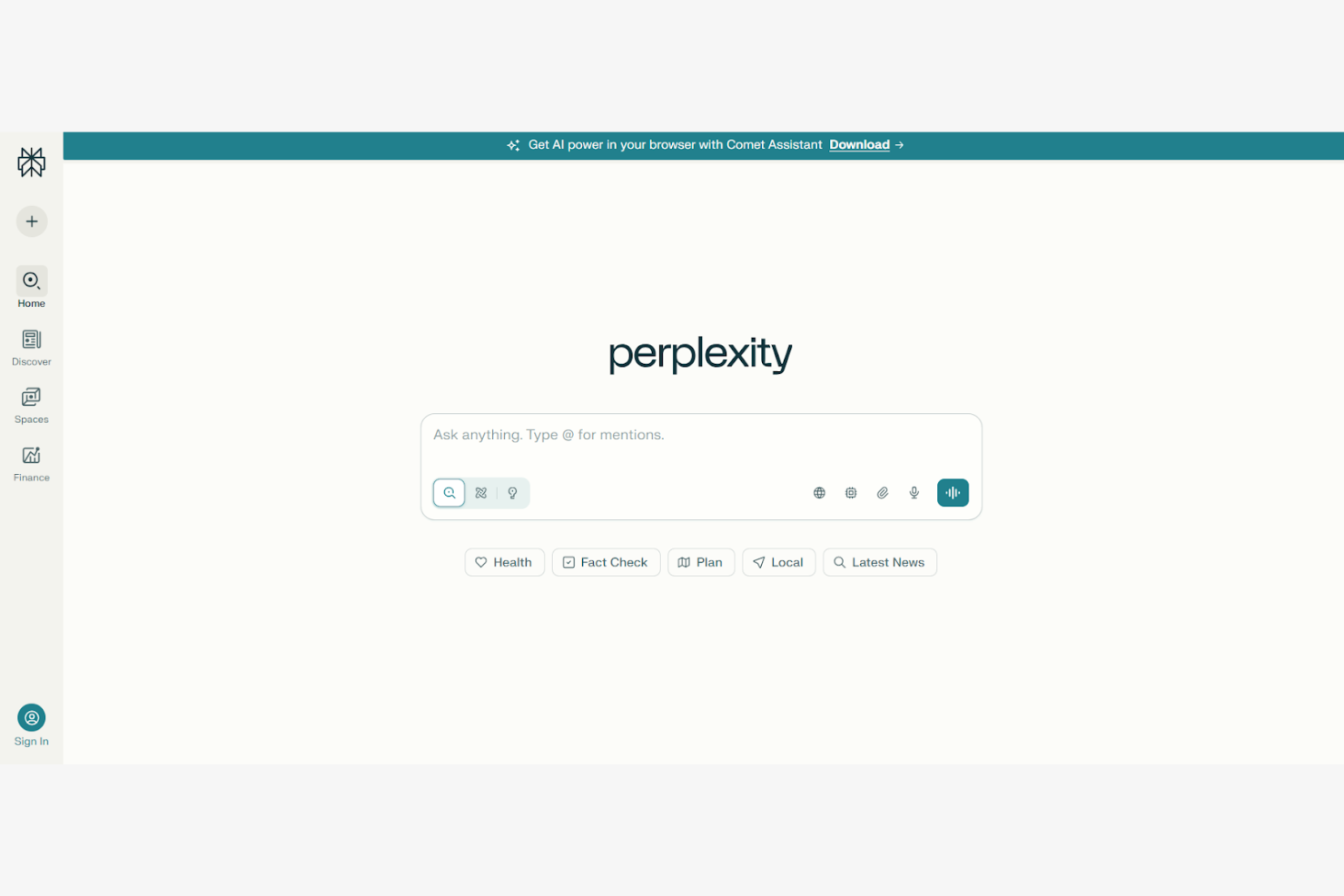 Perplexity AI screenshot - 1 Migliori Strumenti di Ricerca di Mercato con l’AI Recensiti nel 2026