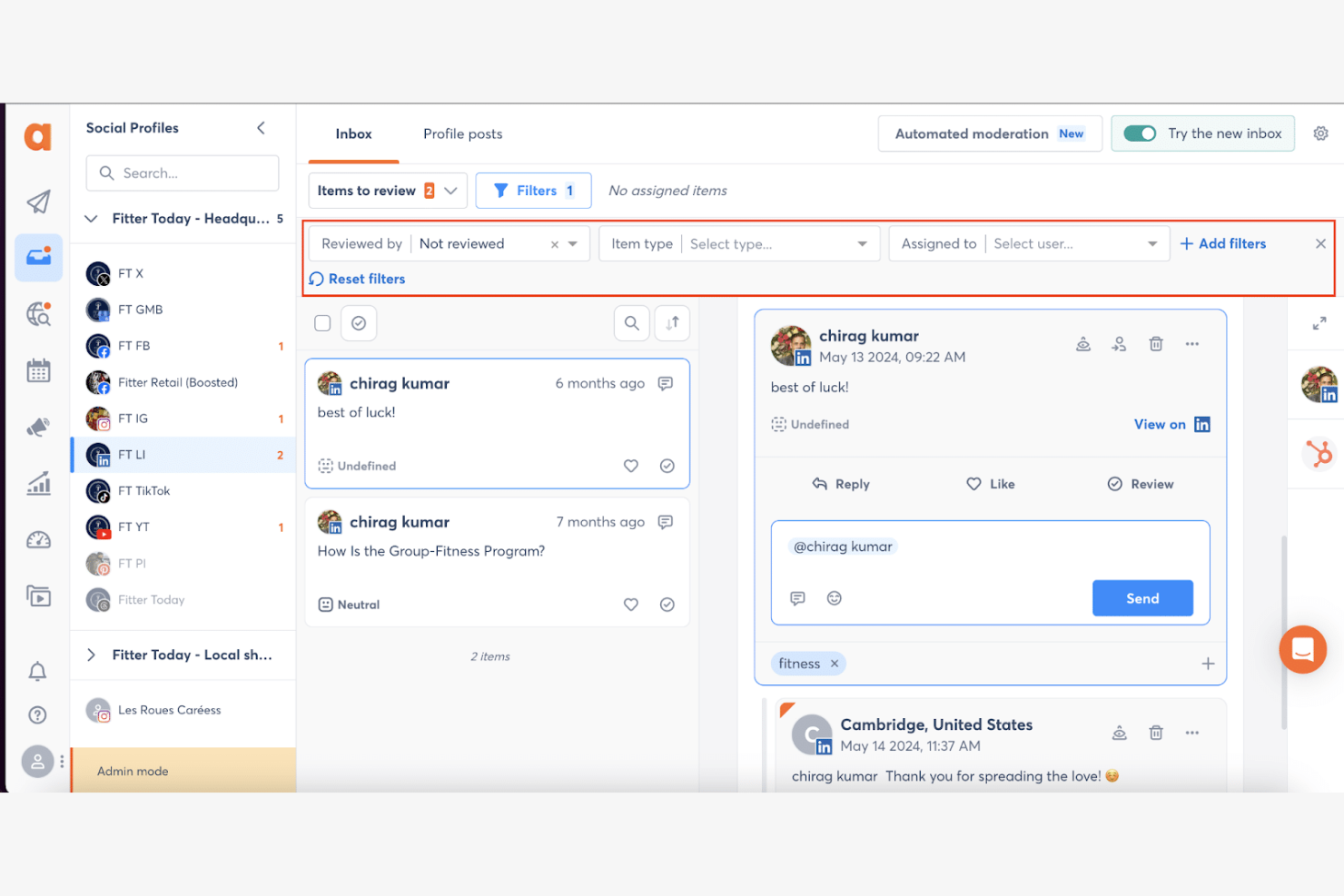 Agorapulse screenshot - 10 Herramientas de Analítica de Instagram en 2026