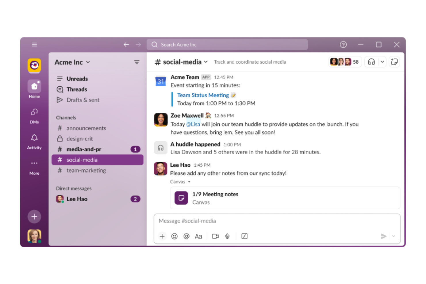 Slack screenshot - 10 alternative a Confluence per il 2026