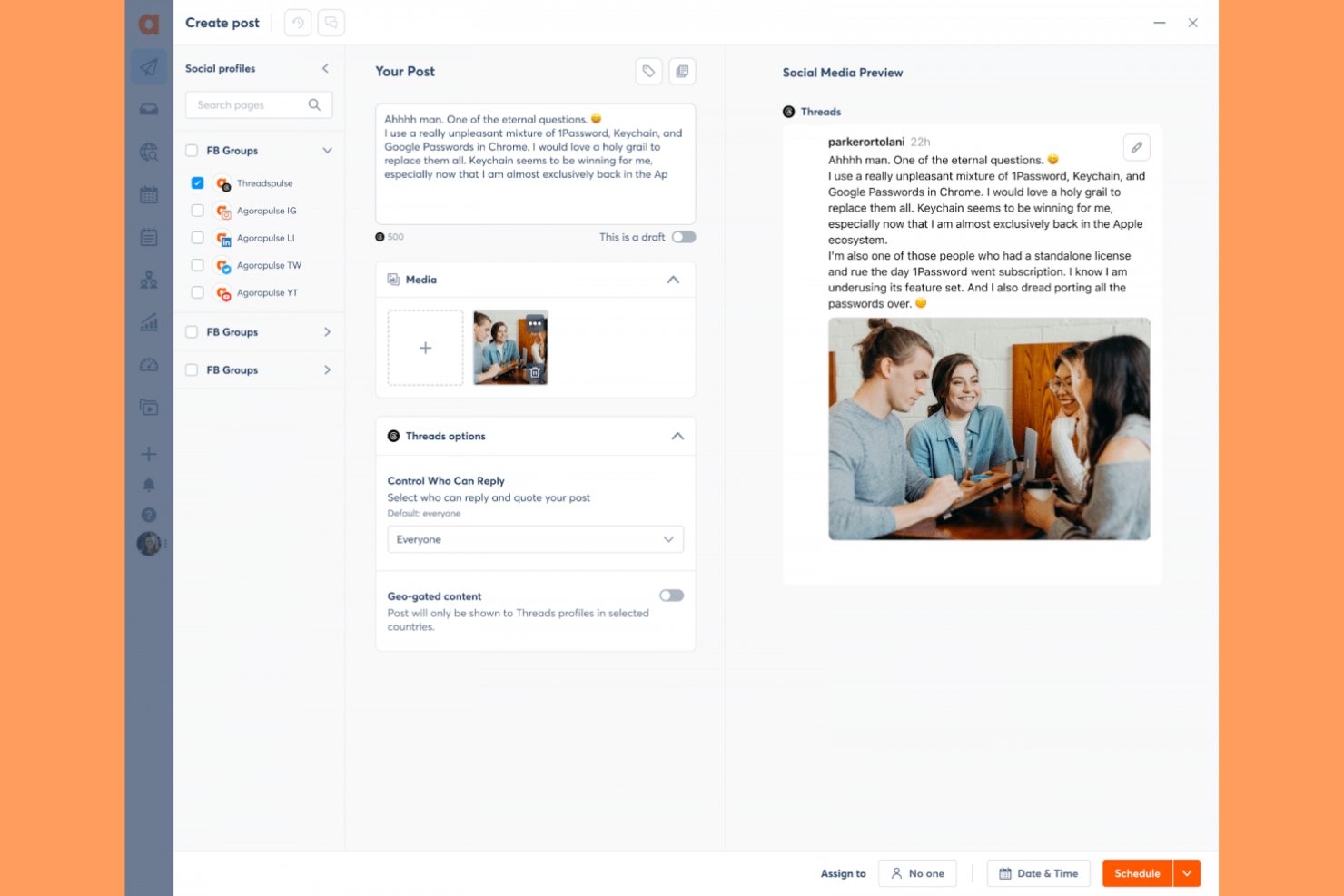 Agorapulse screenshot - 14 Strumenti di Automazione dei Social Media per il 2026