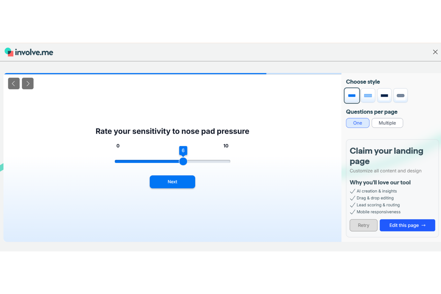 involve.me screenshot - 10 mejores generadores de landing pages con IA para 2026
